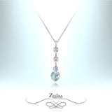 925 Sterling Silver  Malina Necklace - Clear Crystal Hearts 2023