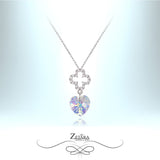925 Sterling Silver Czech Crystal Flower Necklace -Multicolor 2023