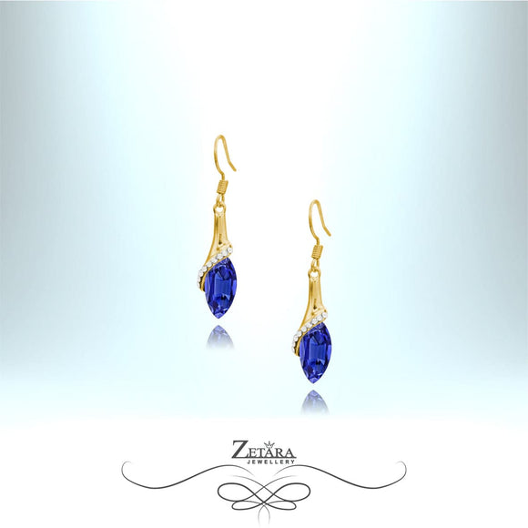 Capri Crystal Drop Earrings - Sapphire - Birthstone for September 2023