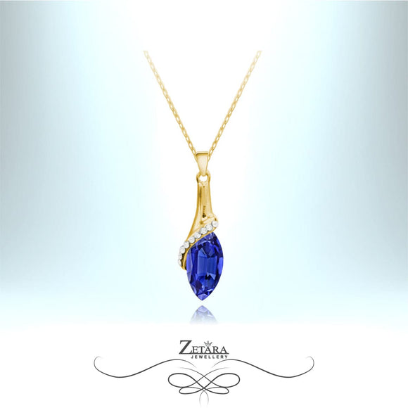 Capri Crystal Drop Necklace - Sapphire - Birthstone for September 2023